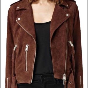 All saints suede moto jacket